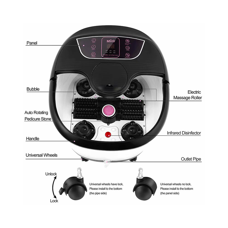 MM-18C Pijat Mandi Spa Kaki Otomatis Dengan 8pcs Rol Pijat Dan Batu Apung